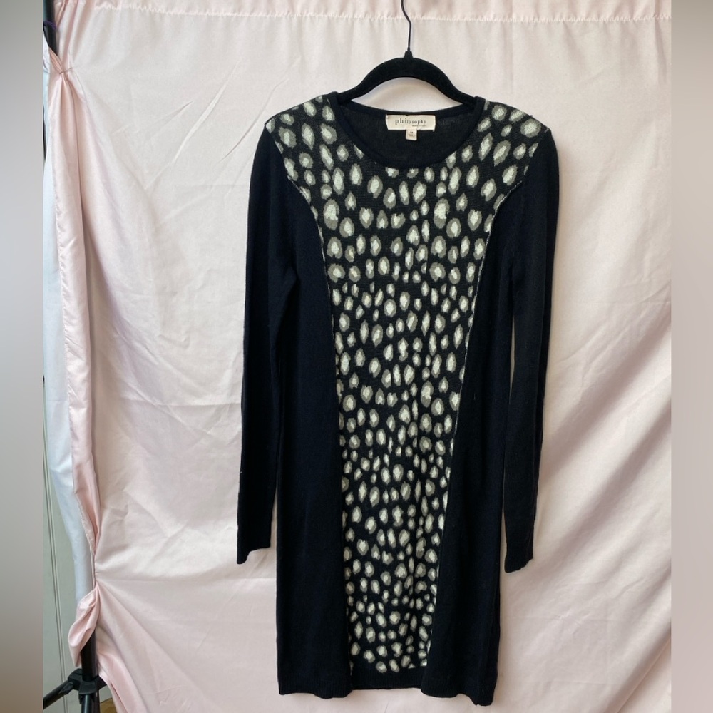 Philosophy Republic Clothing Medium Sweater Dress Knit Leopard Print - Picture 14 of 14